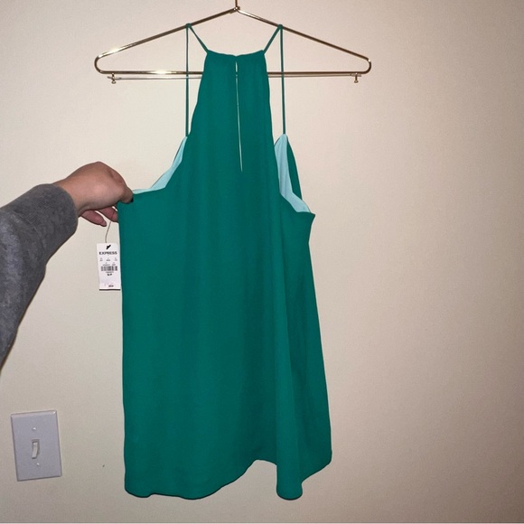 Express Small Green Halter Tank Blouse NWT - Picture 4 of 6